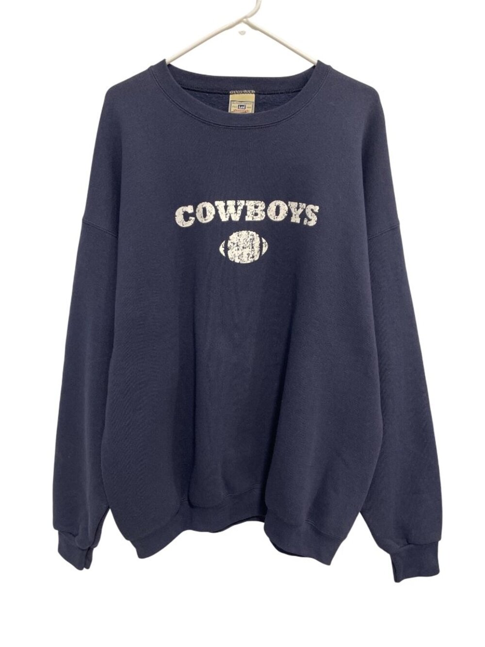 Vintage Lee Dallas Cowboys Sweatshirt XL Crewneck Pullover Ultraweight Navy Blue